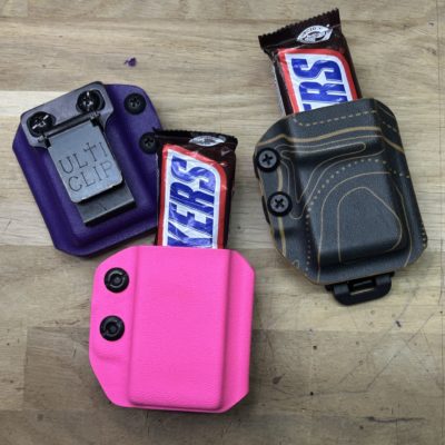 Porte-Snickers en kydex, fixation molle ou UltiClip